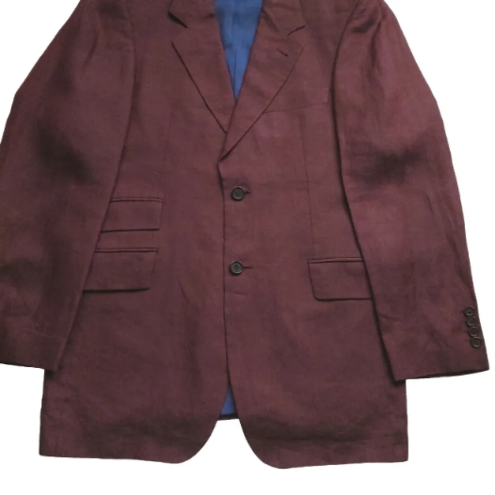 BOSS HUGO BOSS Linen Jacket Blazer Burgundy Wine size IT 48